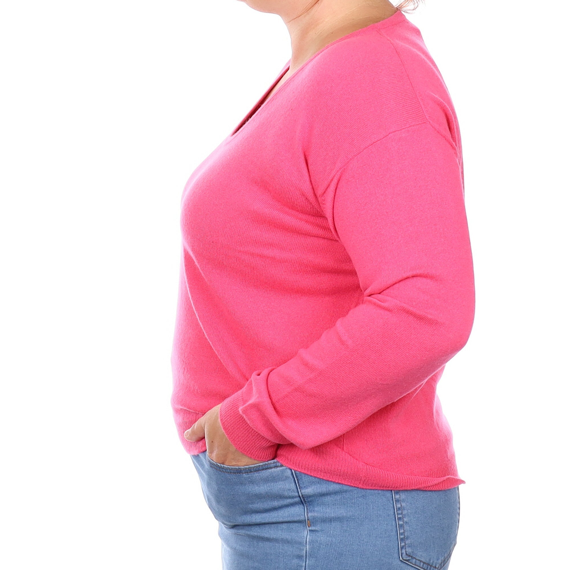 Lupin Pink Cashmere Scoop Neck Jumper Large