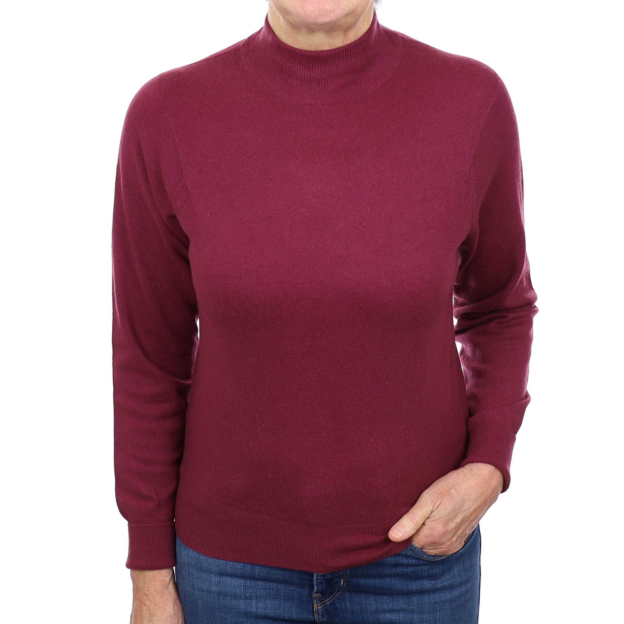 Mulberry Purple Cashmere Turtle Neck Jumper Medium