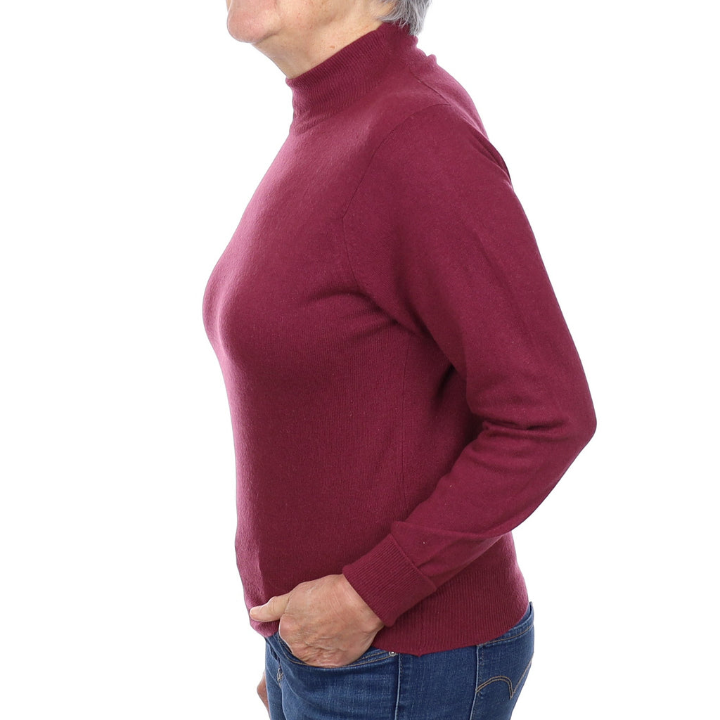 Mulberry Purple Cashmere Turtle Neck Jumper Medium