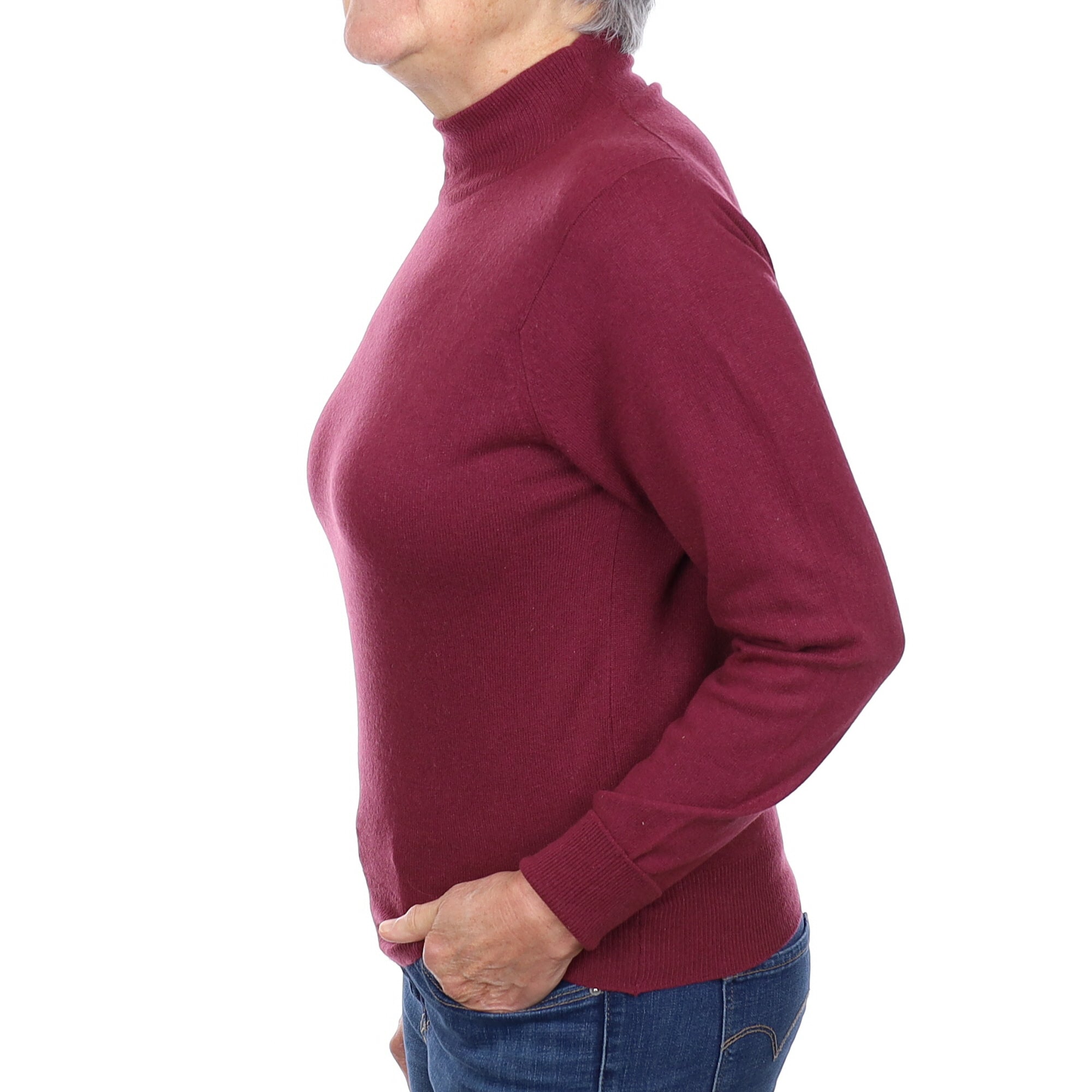 Mulberry Purple Cashmere Turtle Neck Jumper Medium