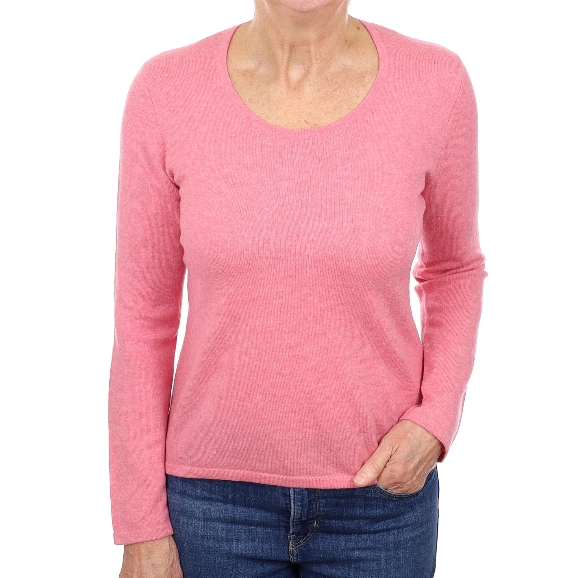Candy Pink Cashmere Scoop Neck Jumper Medium