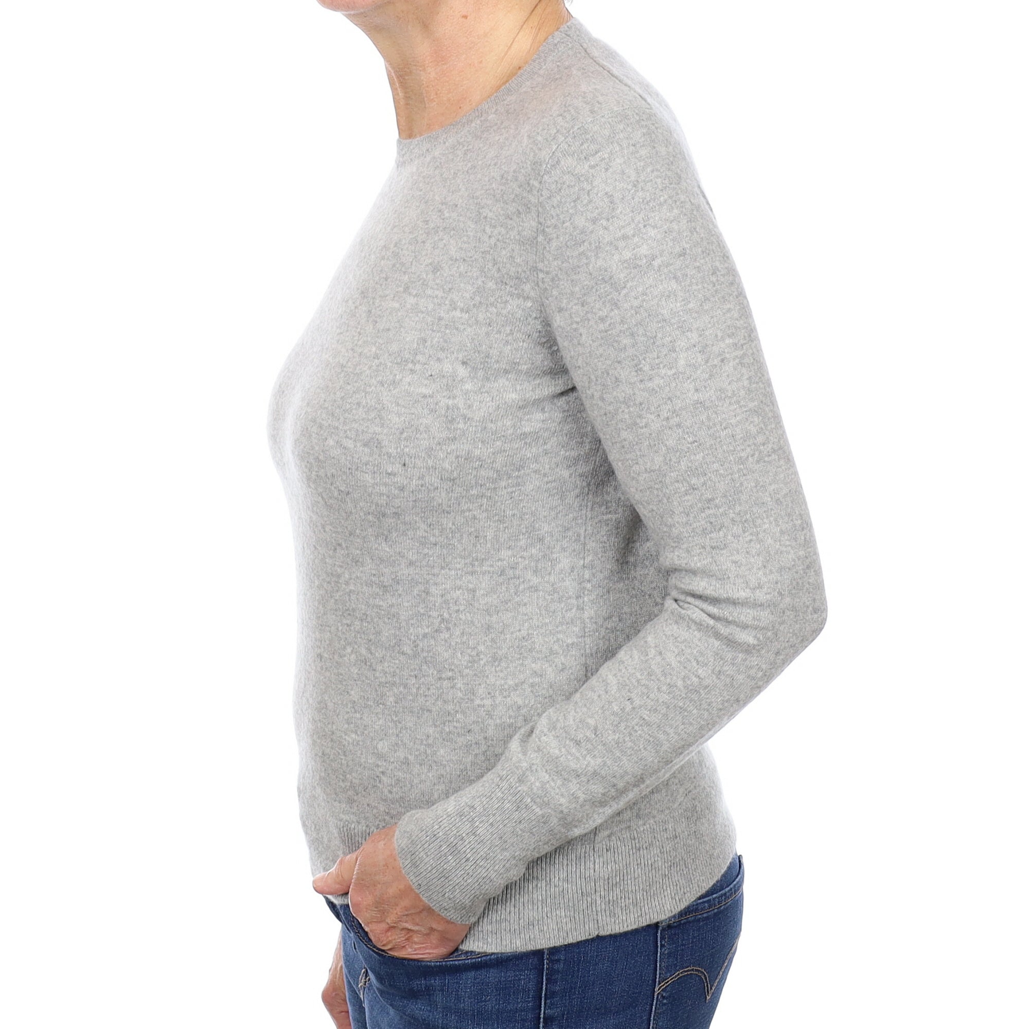 Smoke Grey Cashmere Crew Neck Jumper Medium