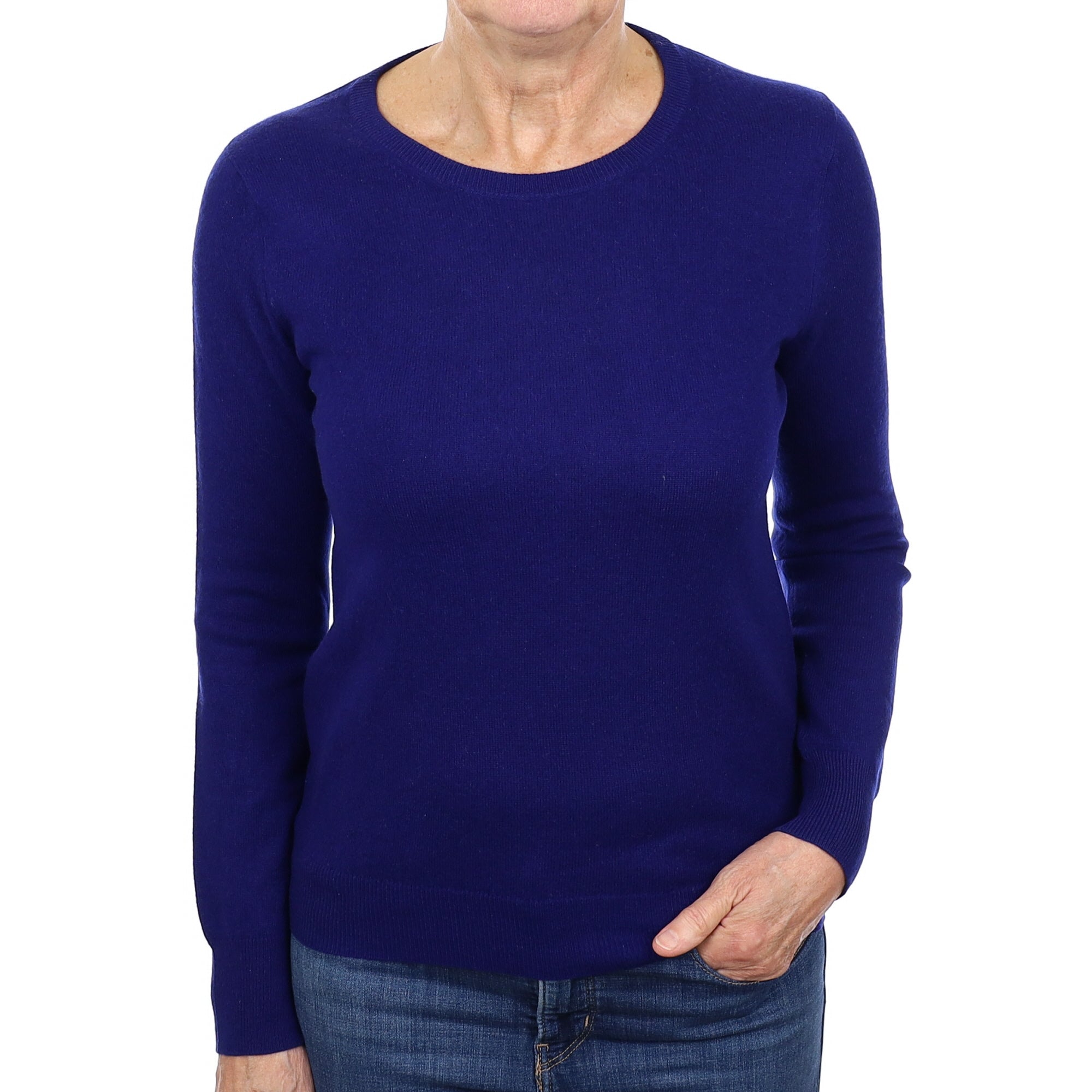 Admiral Blue Cashmere Crew Neck Jumper Medium