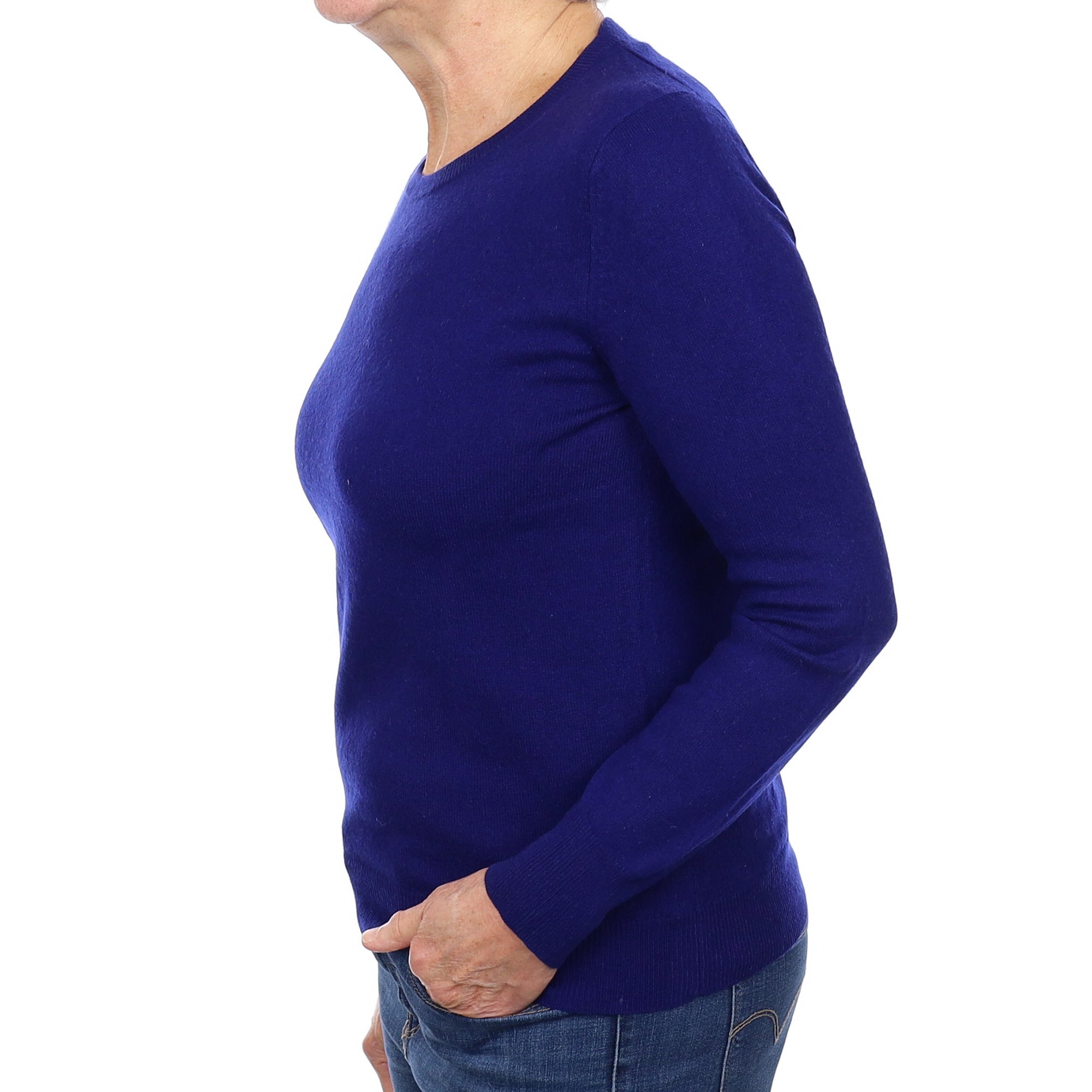 Admiral Blue Cashmere Crew Neck Jumper Medium