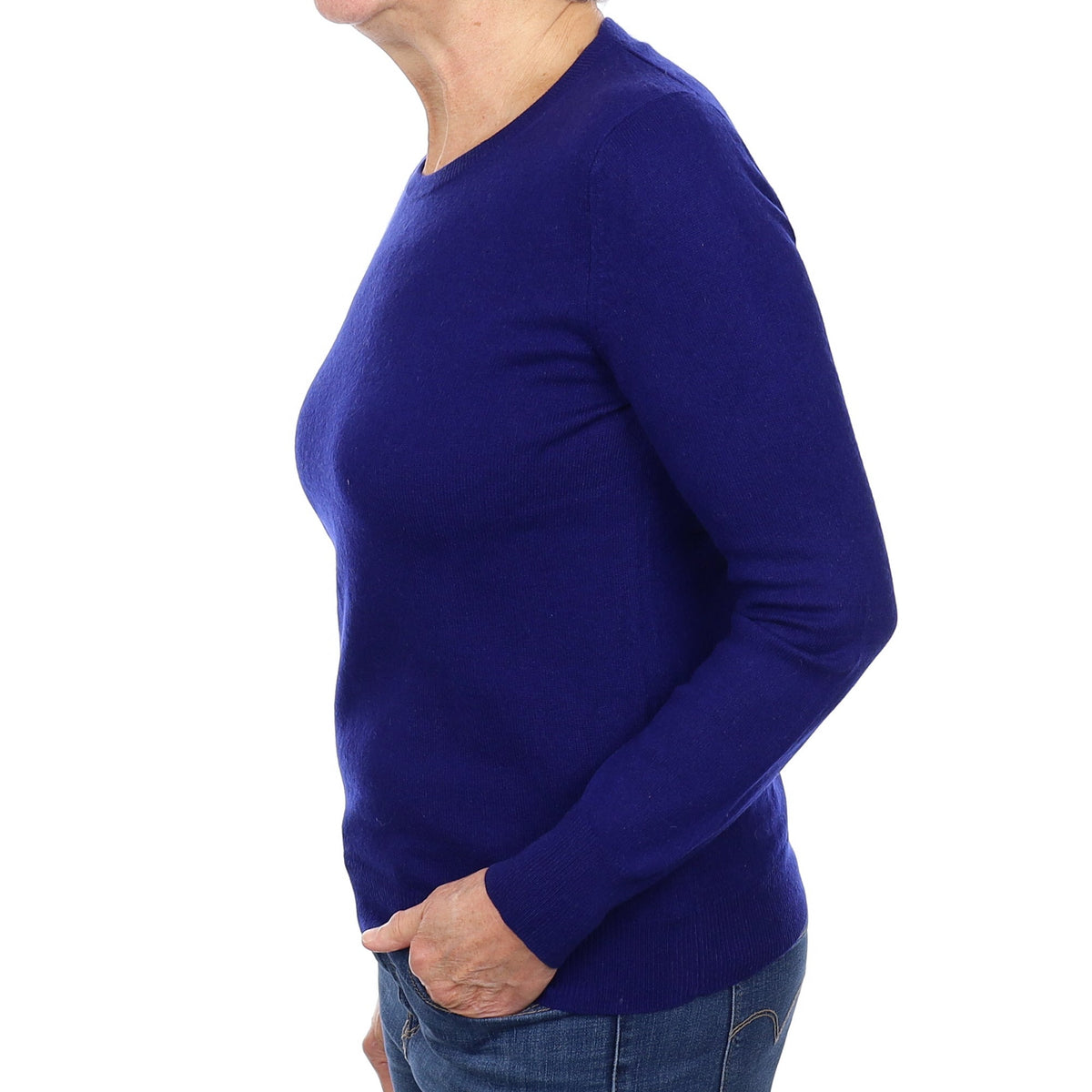 Admiral Blue Cashmere Crew Neck Jumper Medium