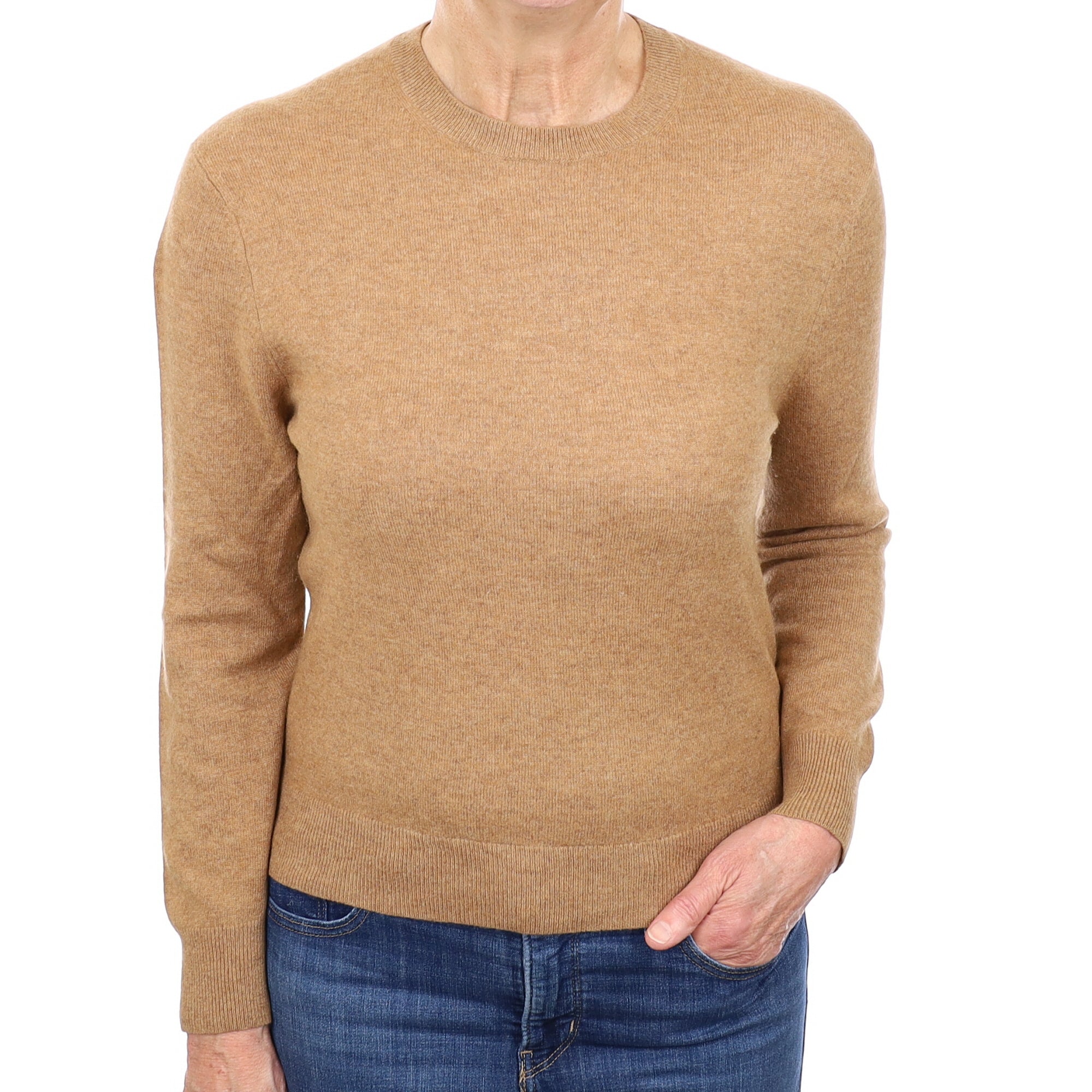 Butterscotch Brown Cashmere Crew Neck Jumper Medium
