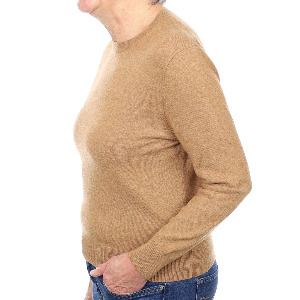 Butterscotch Brown Cashmere Crew Neck Jumper Medium