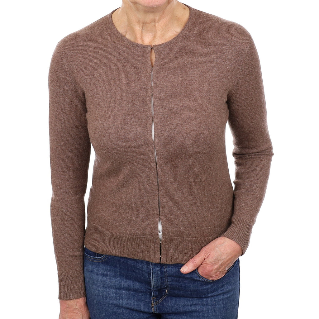 Nutmeg Cashmere Crew Neck Cardigan Medium