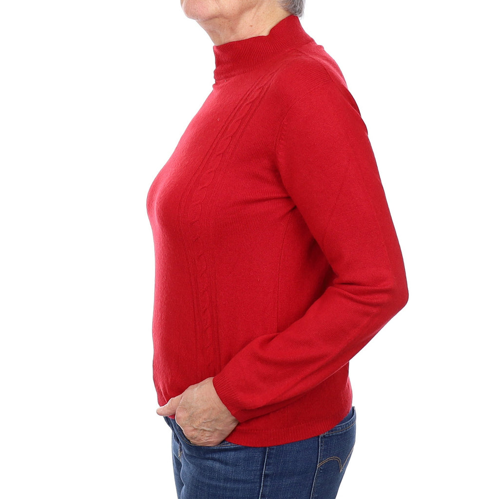 Post Box Red Cashmere Turtle Neck Jumper Medium