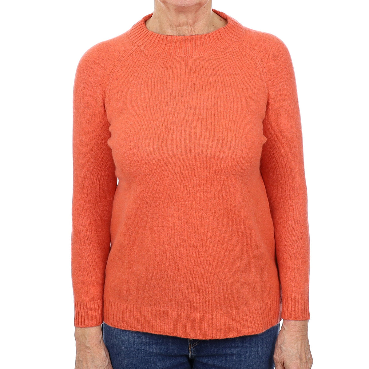 Italian Sunset Orange Cashmere Turtle Neck Jumper Medium