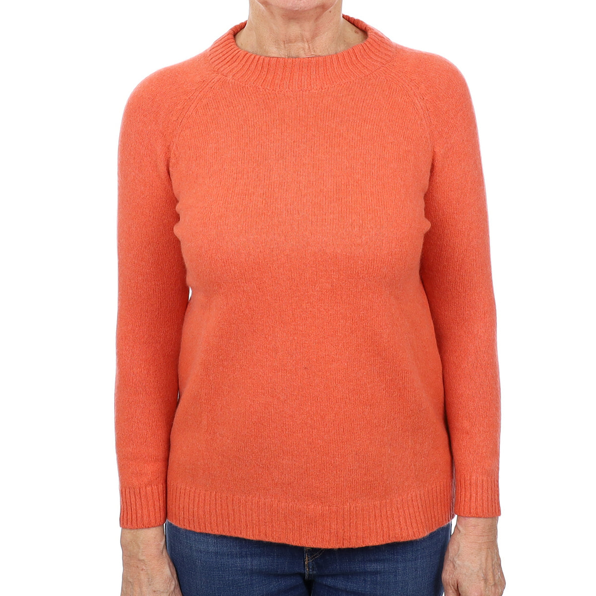 Italian Sunset Orange Cashmere Turtle Neck Jumper Medium