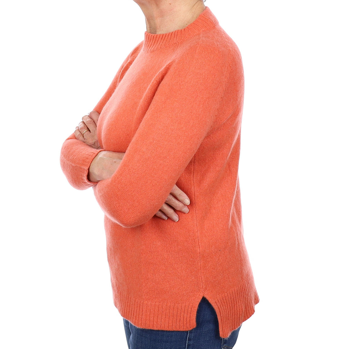 Italian Sunset Orange Cashmere Turtle Neck Jumper Medium