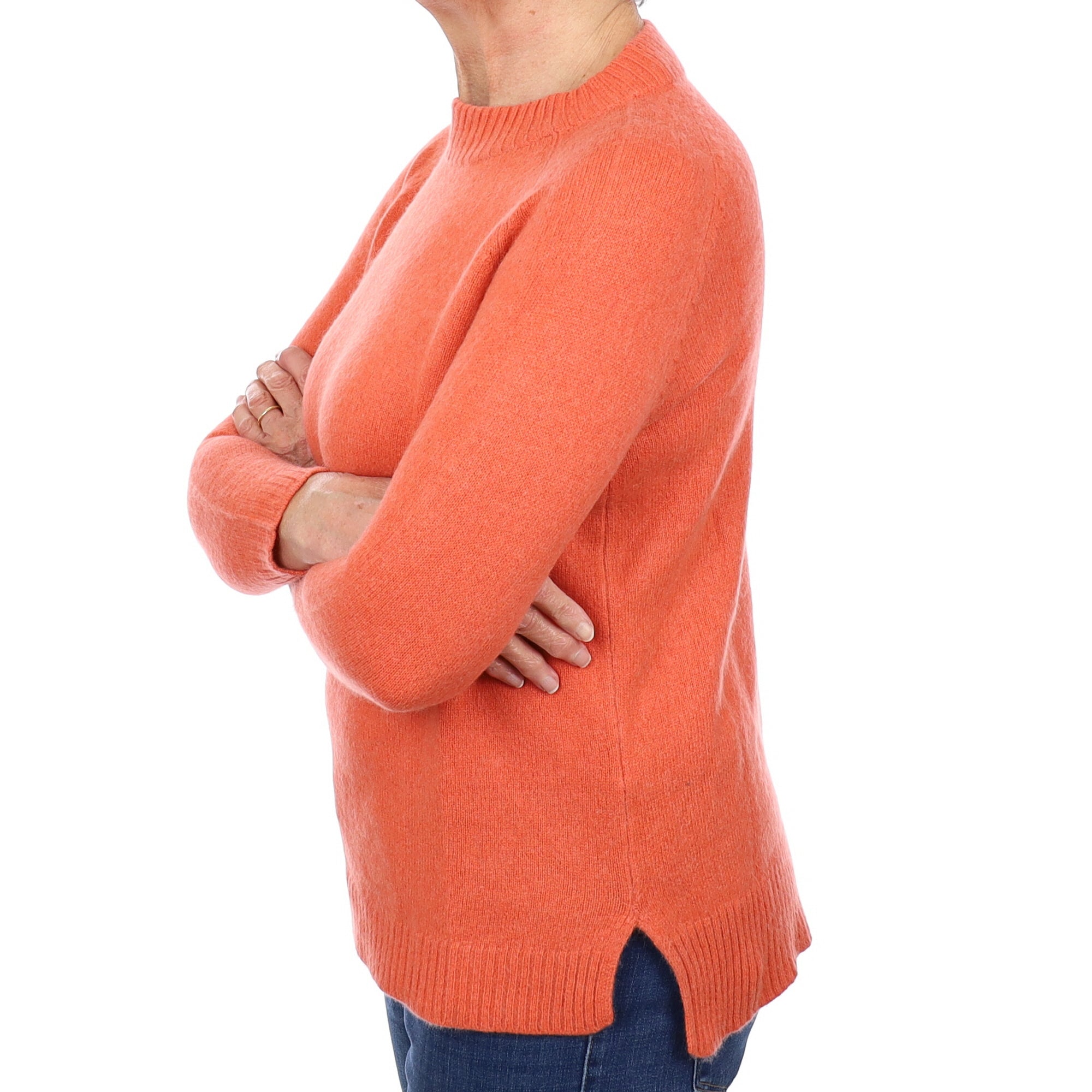 Italian Sunset Orange Cashmere Turtle Neck Jumper Medium