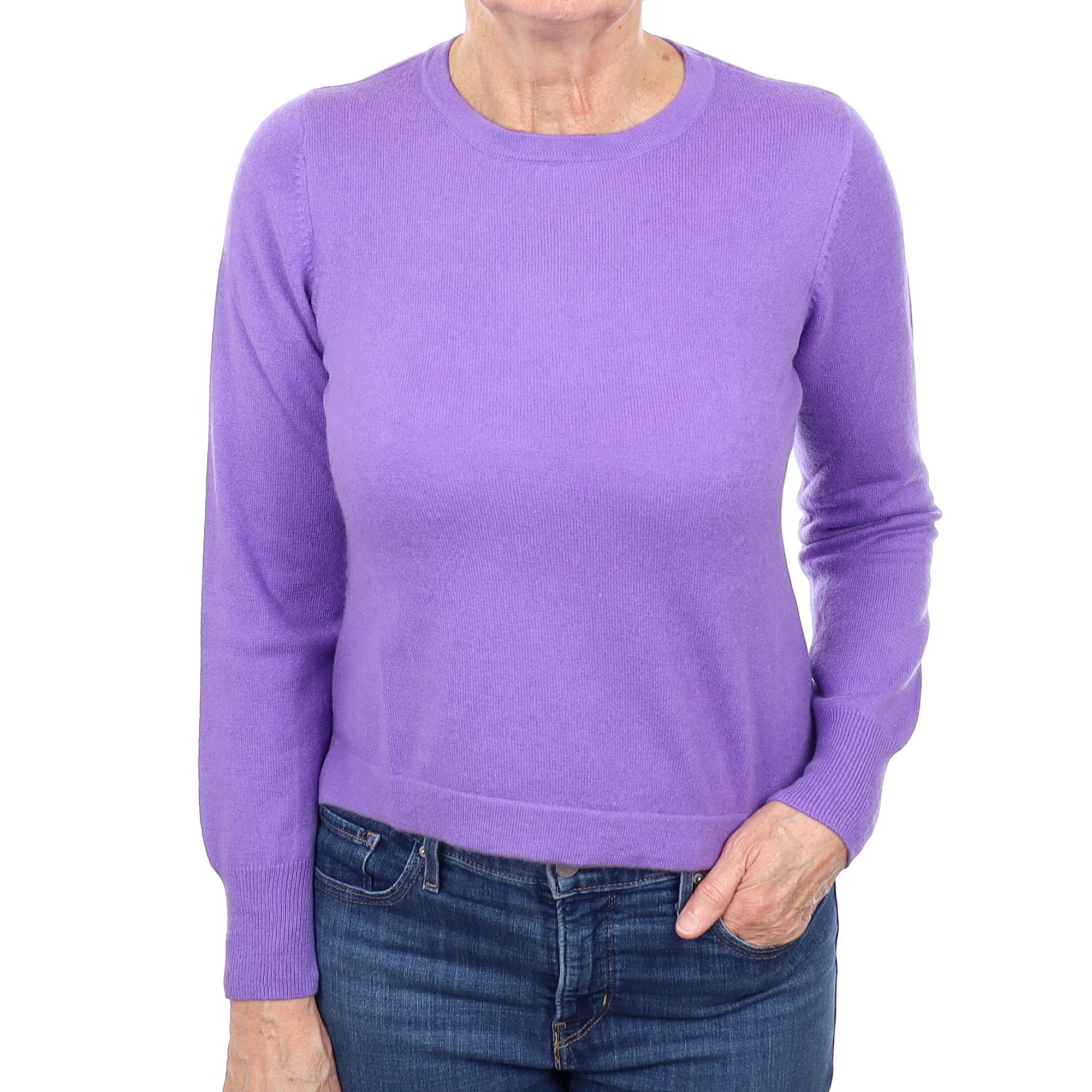 Wisteria Purple Cashmere Crew Neck Jumper Medium