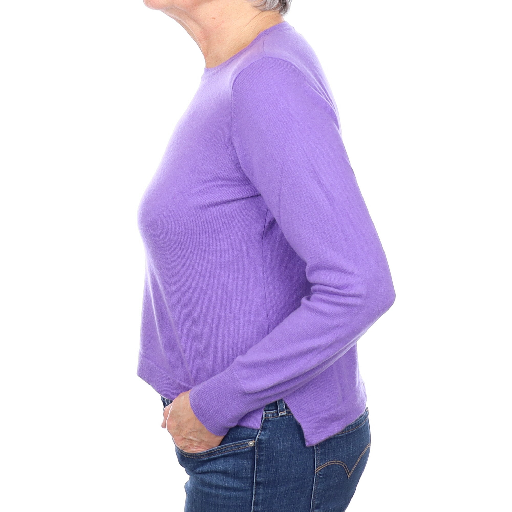 Wisteria Purple Cashmere Crew Neck Jumper Medium