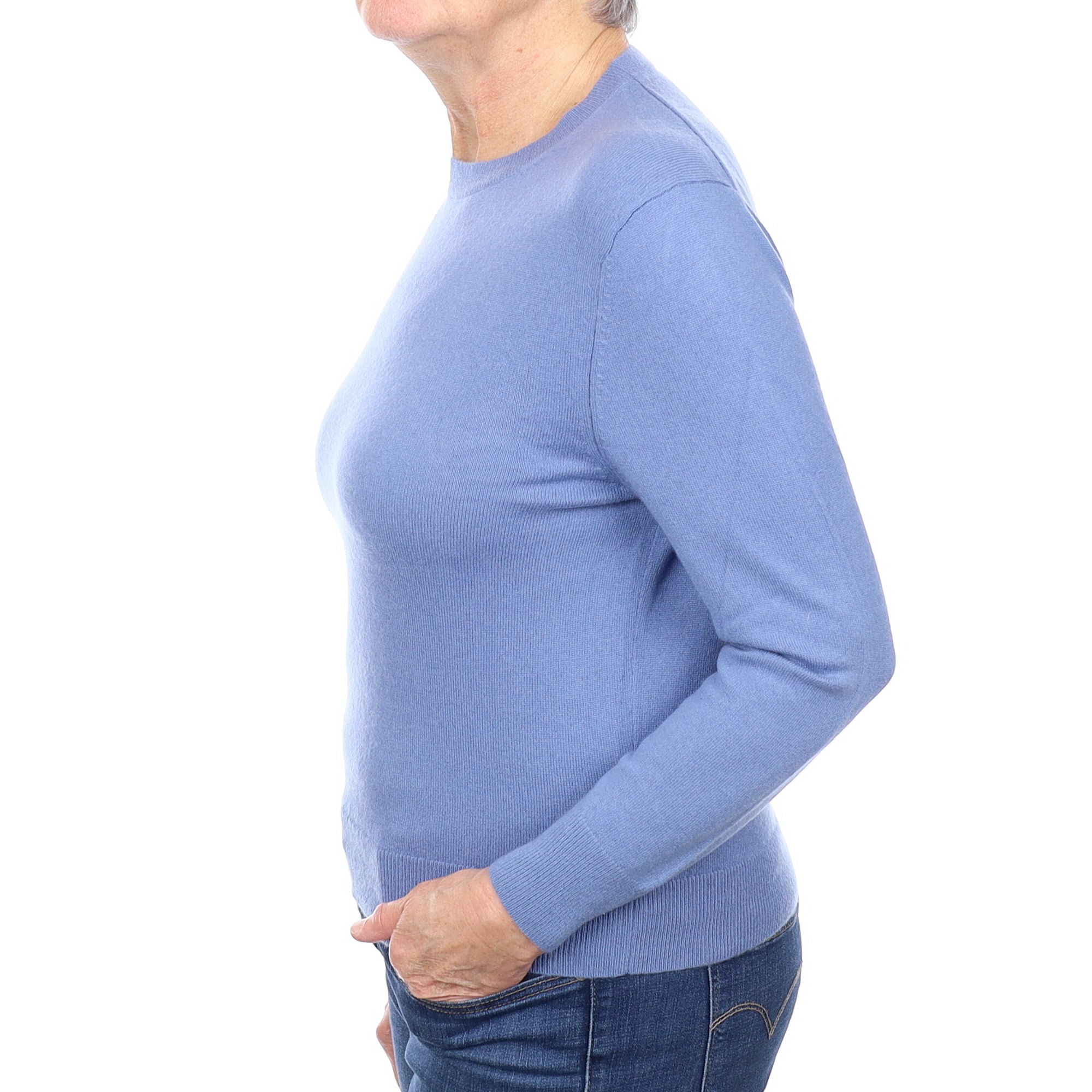 Cornflower Blue Cashmere Crew Neck Jumper Medium