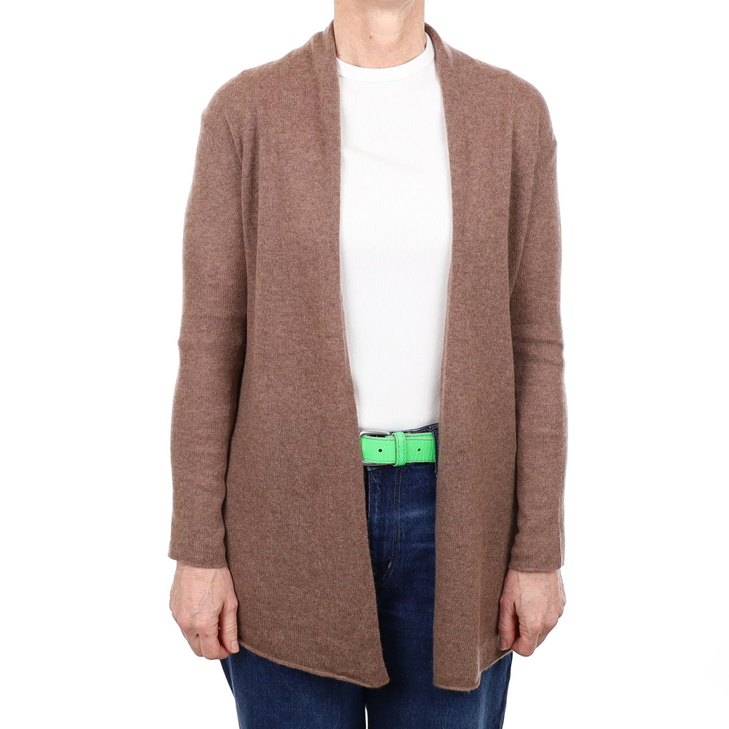 Mocha Brown Cashmere Edge to Edge Cardigan Small