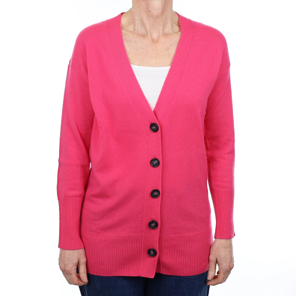 New With Out Tags Lupin Pink Cashmere V Neck Cardigan Small