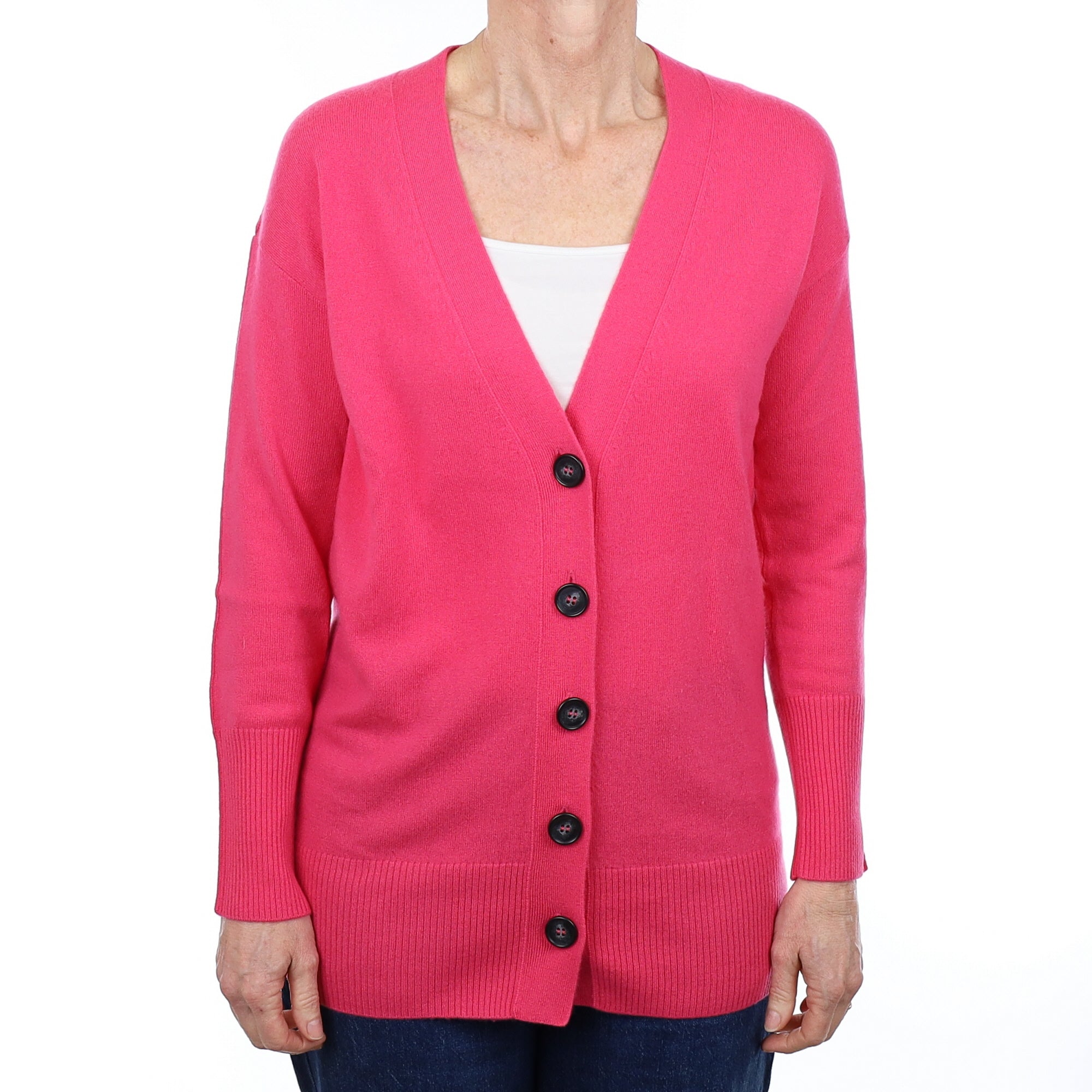 New With Out Tags Lupin Pink Cashmere V Neck Cardigan Small
