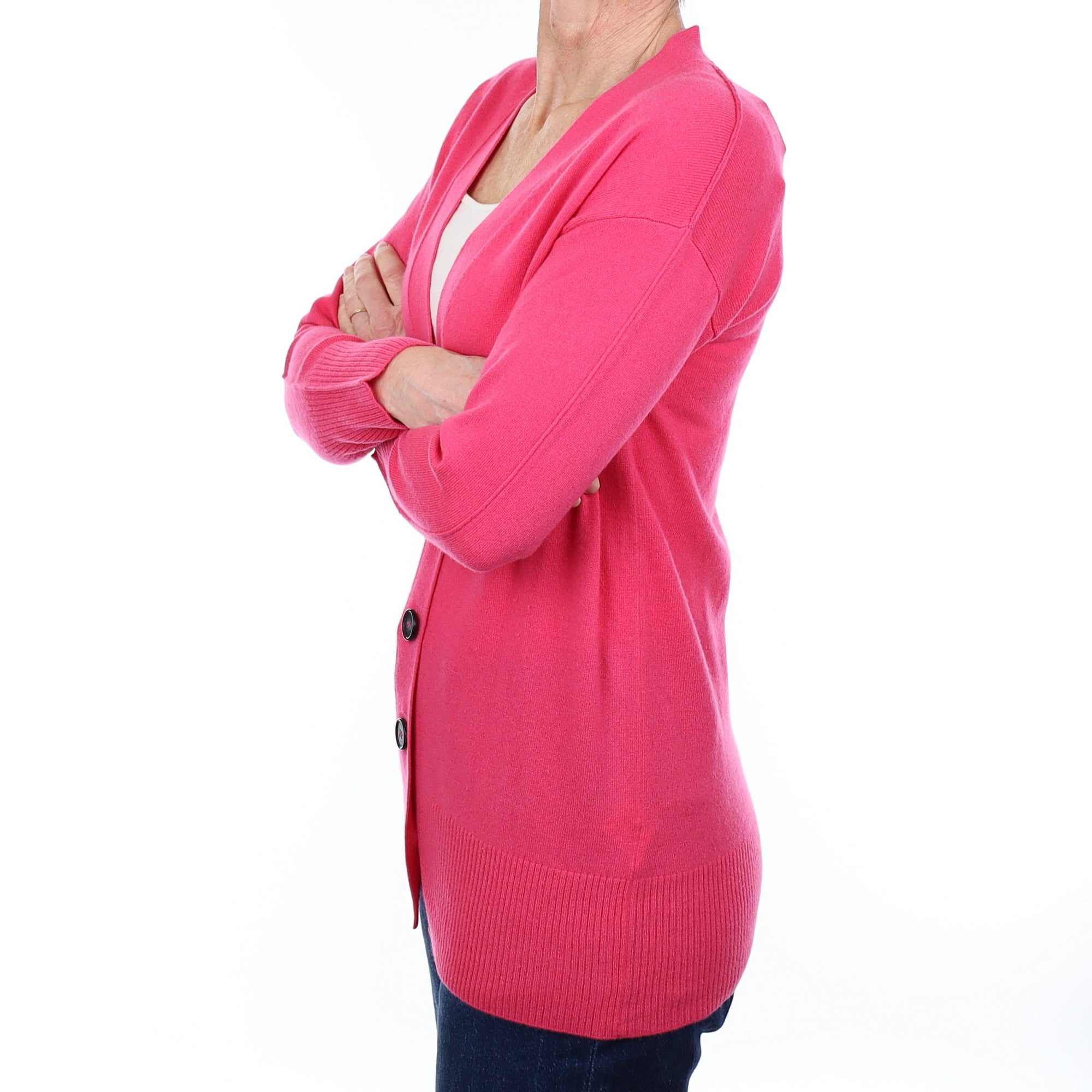 New With Out Tags Lupin Pink Cashmere V Neck Cardigan Small