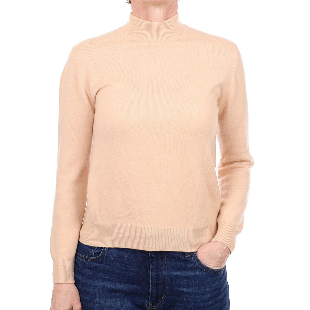 Pale Apricot Cashmere Turtle Neck Jumper Small