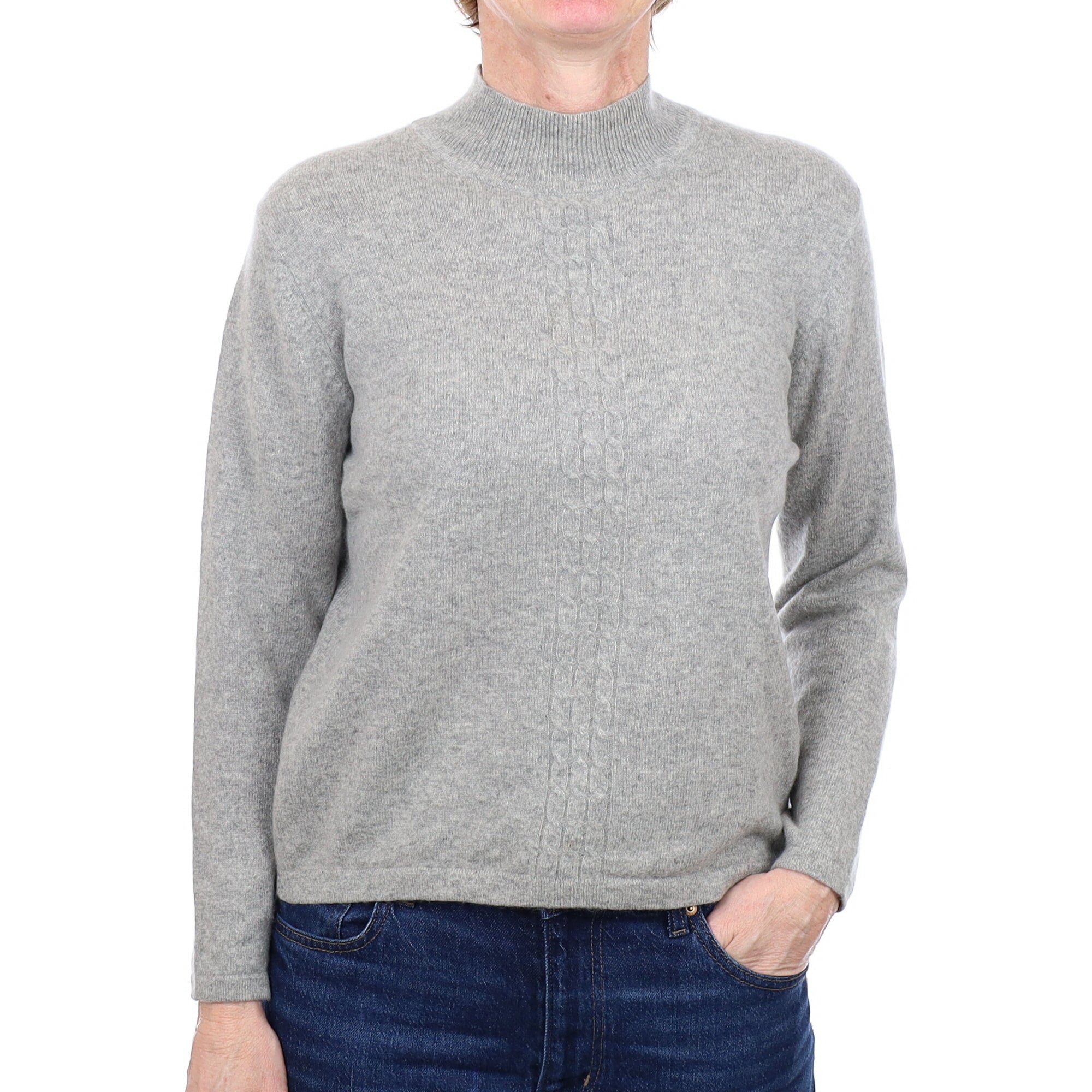 Smoke Grey Cashmere Turtle Neck Jumper Small