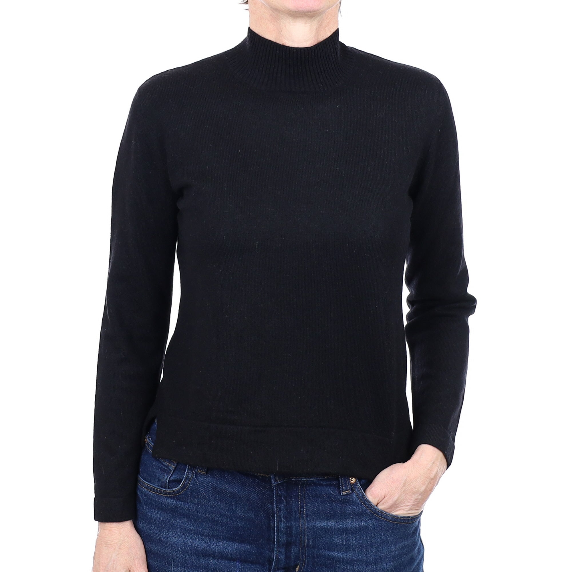 Black Cashmere Turtle Neck Jumper Small