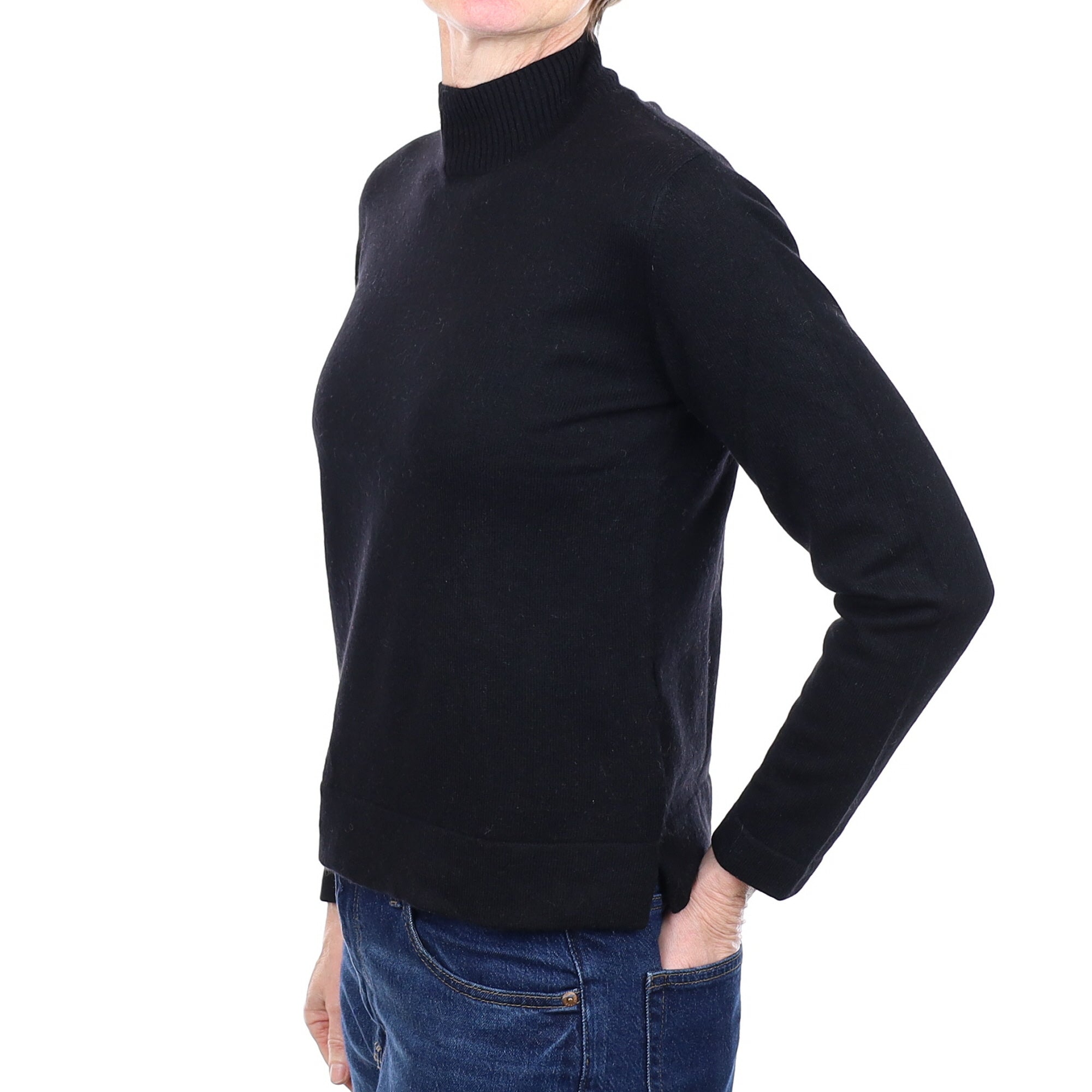 Black Cashmere Turtle Neck Jumper Small