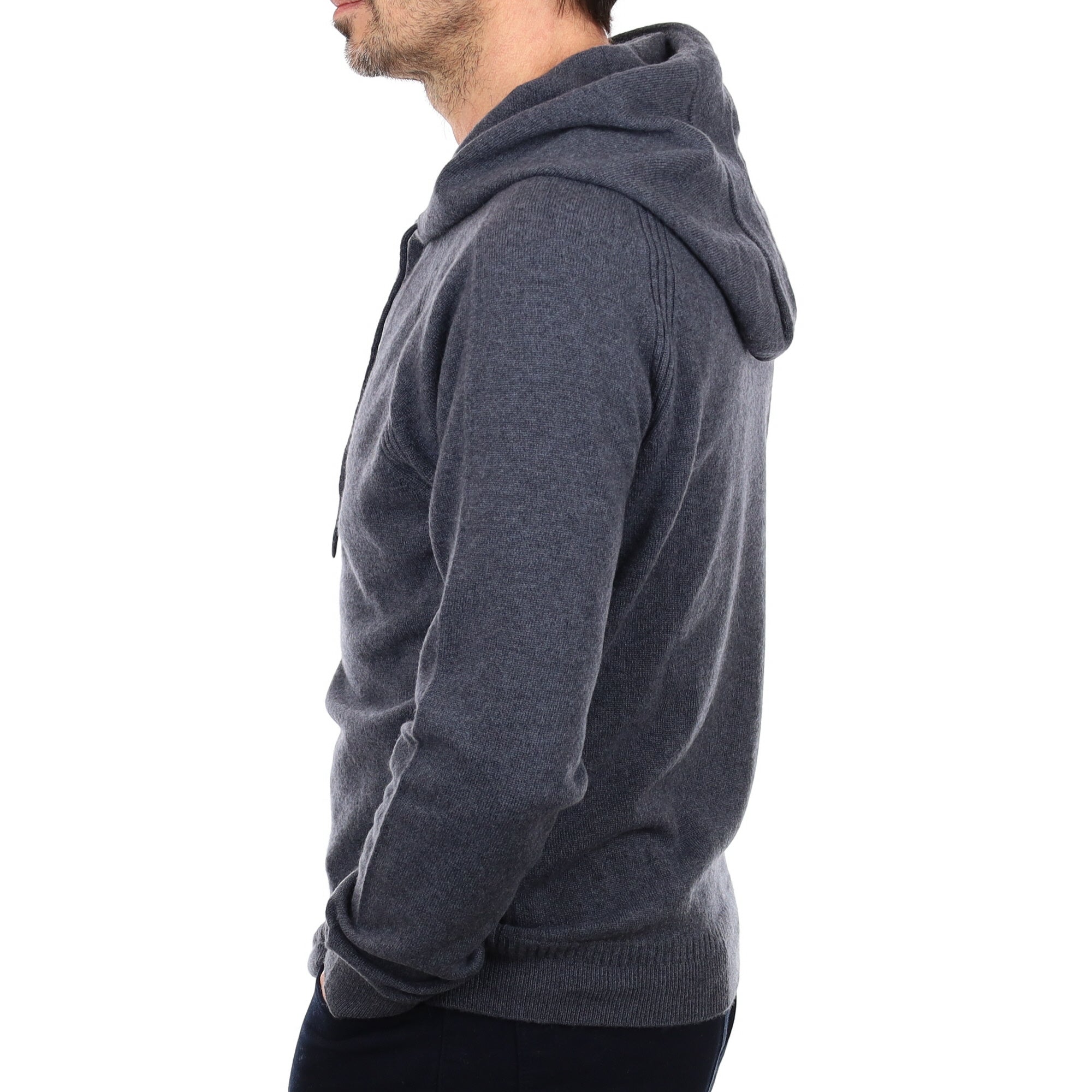 Men's Brand New Scottish Naval Blue Cashmere Hoodie Jumper Small
