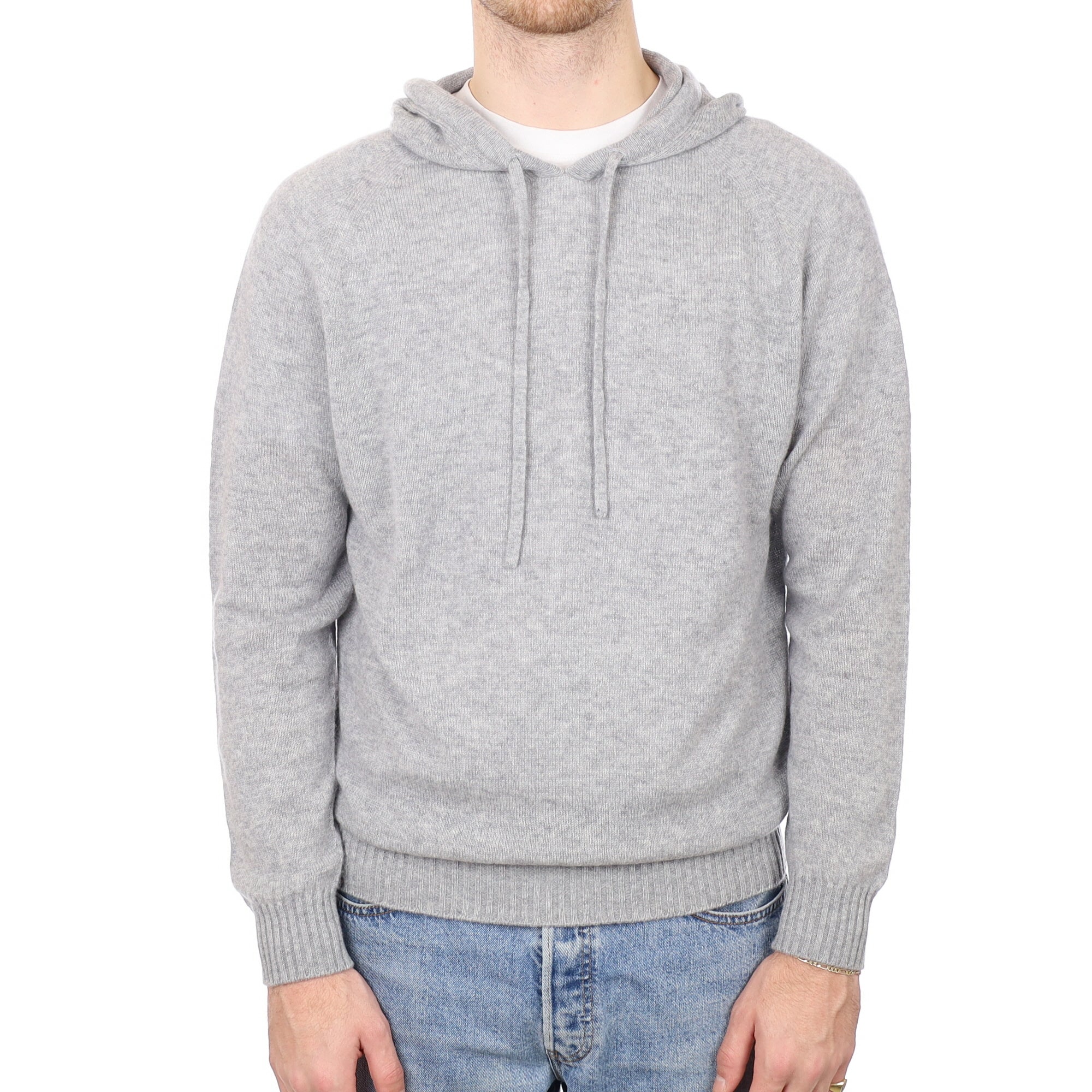 Men's Brand New Scottish Smoke Grey Cashmere Hoodie Jumper Large