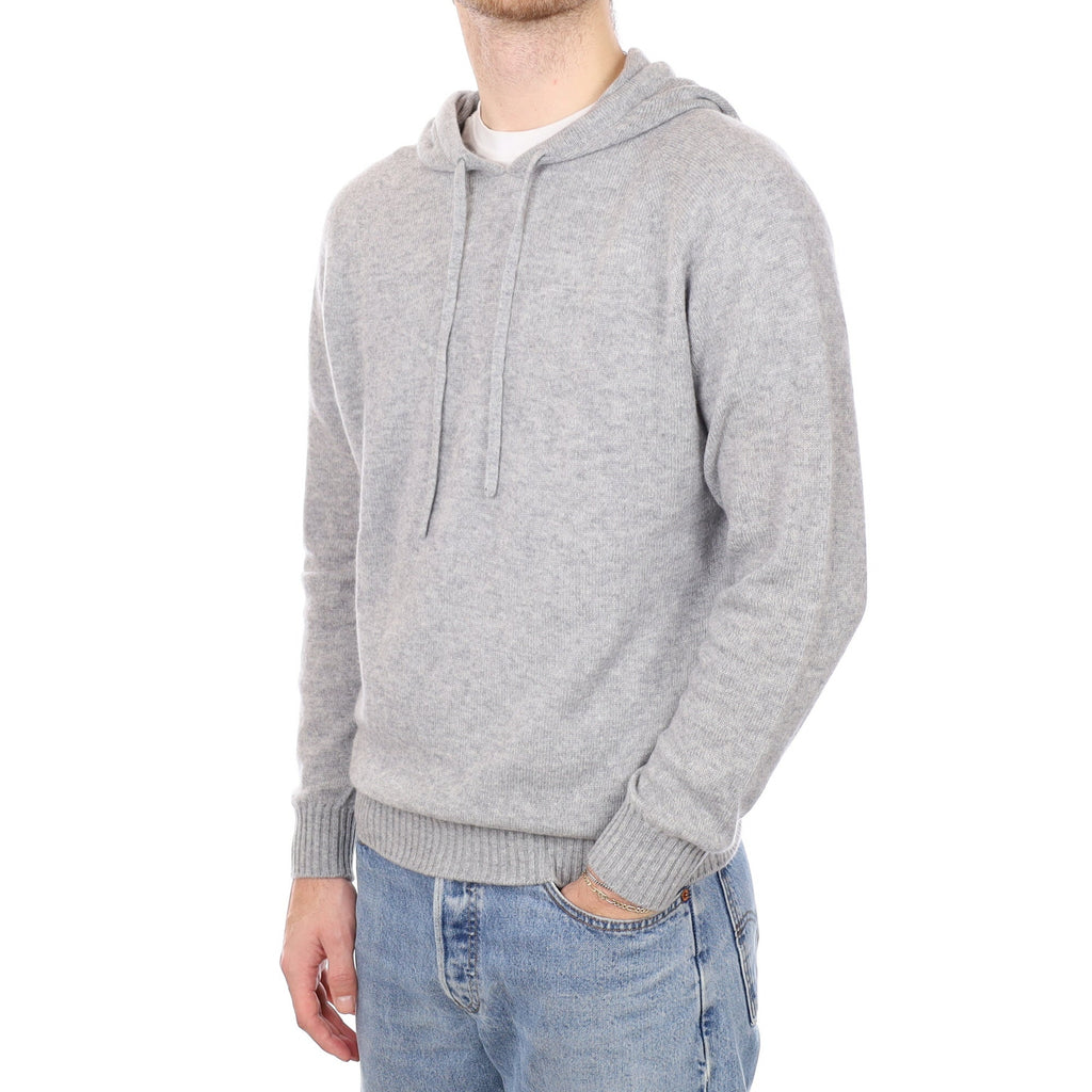 Men's Brand New Scottish Smoke Grey Cashmere Hoodie Jumper Large
