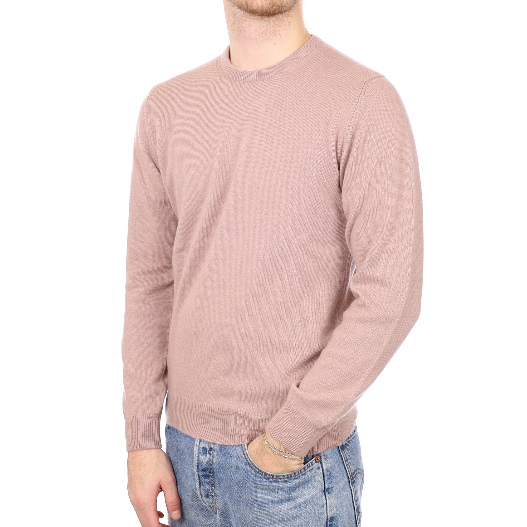 Men's Brand New Scottish Muted Heather Cashmere Crew Neck Jumper Medium