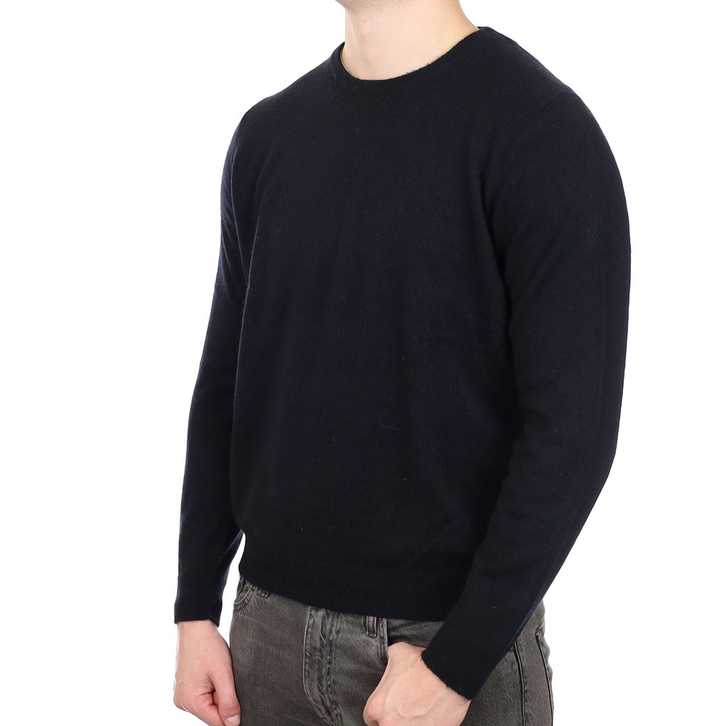 Men's Black  Cashmere Crew Neck Jumper XL