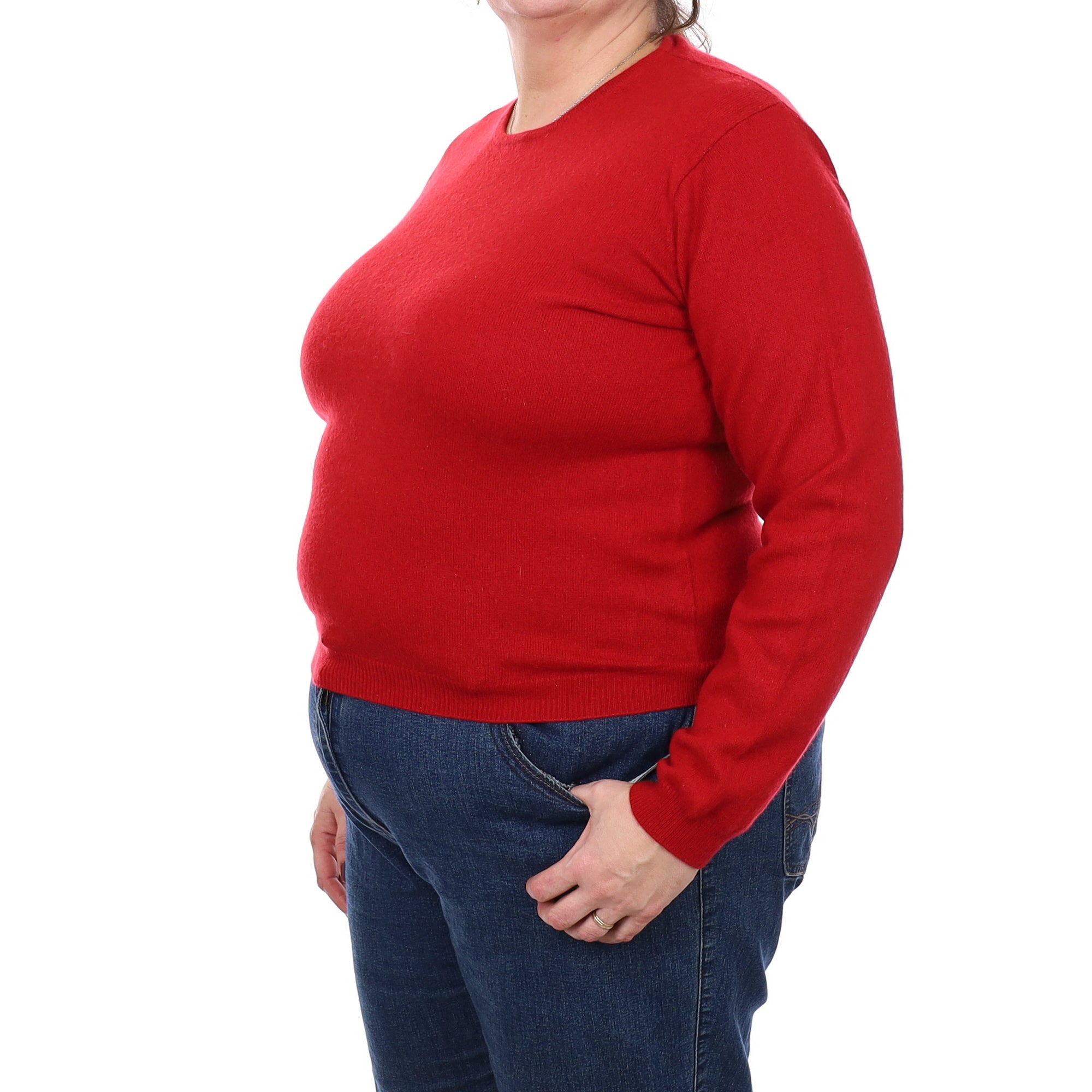 Post Box Red Cashmere Crew Neck Jumper Extra Large
