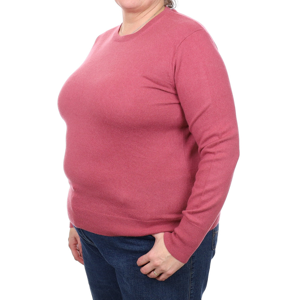 Heather Pink Cashmere Crew Neck Jumper Extra Large