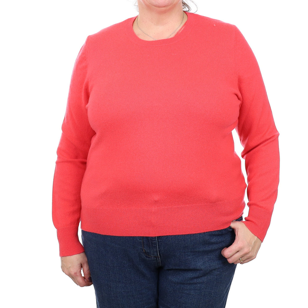 Watermelon Pink Cashmere Crew Neck Jumper Extra Large