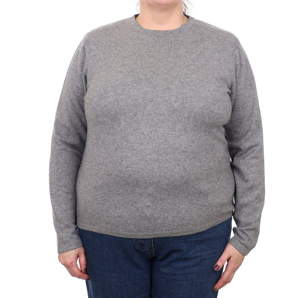 Ash Grey Cashmere Crew Neck Jumper Extra Large