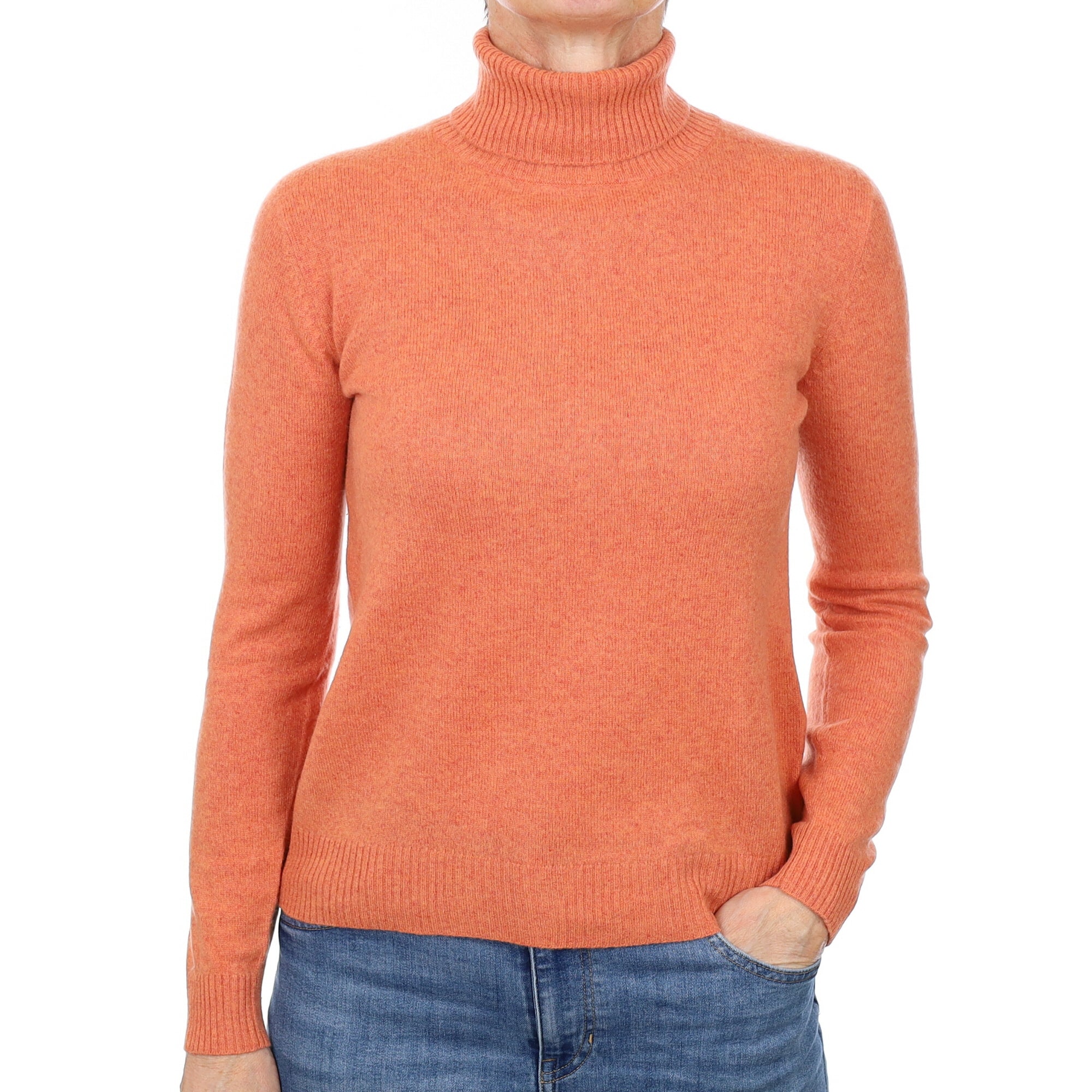Orange Soda Cashmere Polo Neck Jumper Small