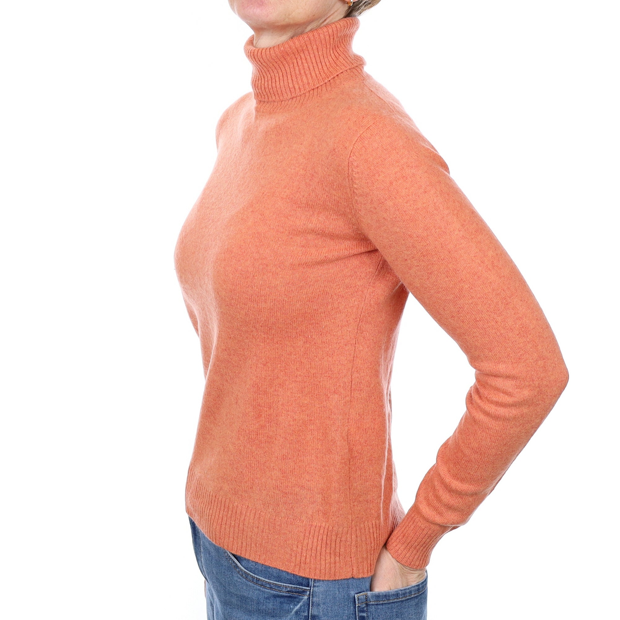 Orange Soda Cashmere Polo Neck Jumper Small