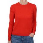 Vermillion Red Cashmere Crew Neck Jumper Small