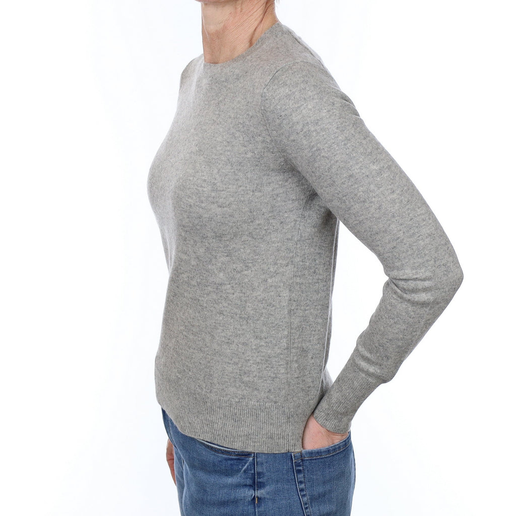 Smoke Grey Cashmere Crew Neck Jumper Small