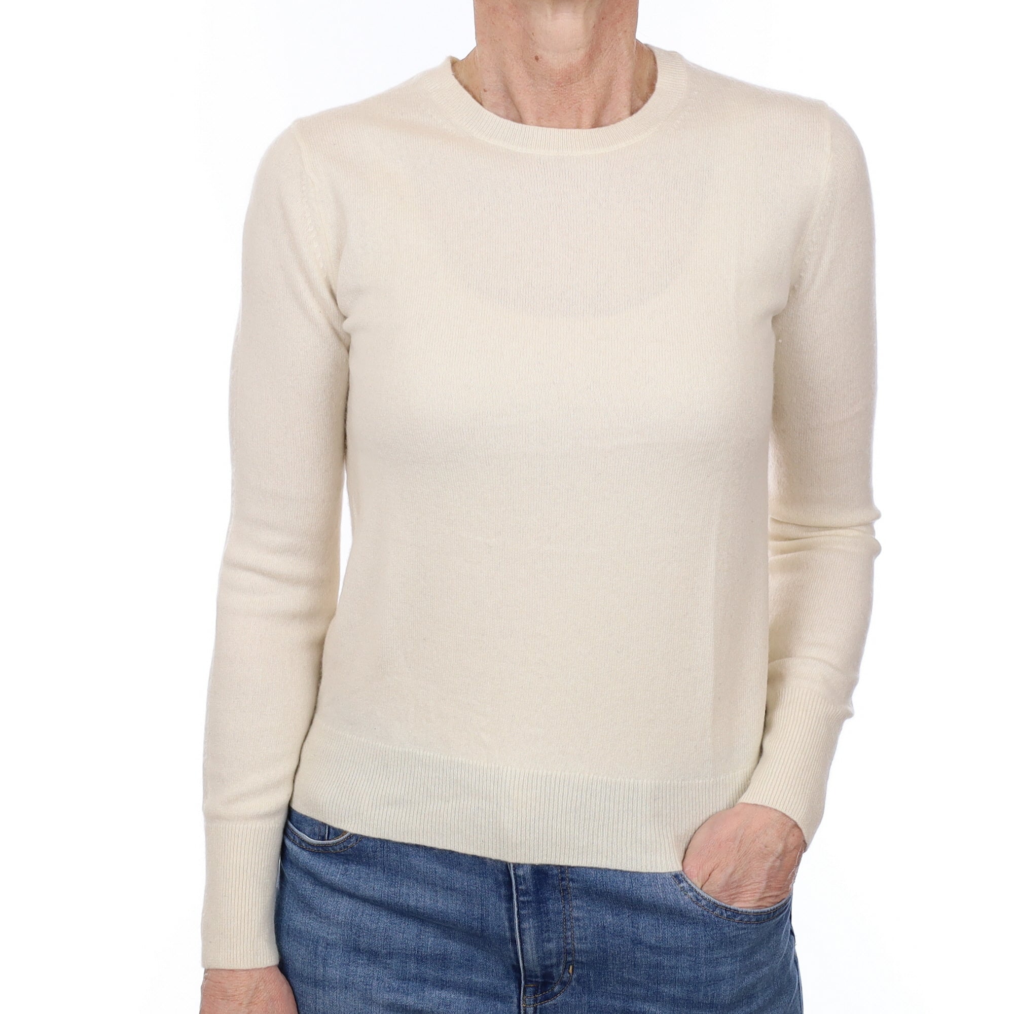 Cream Cashmere Crew Neck Jumper Small