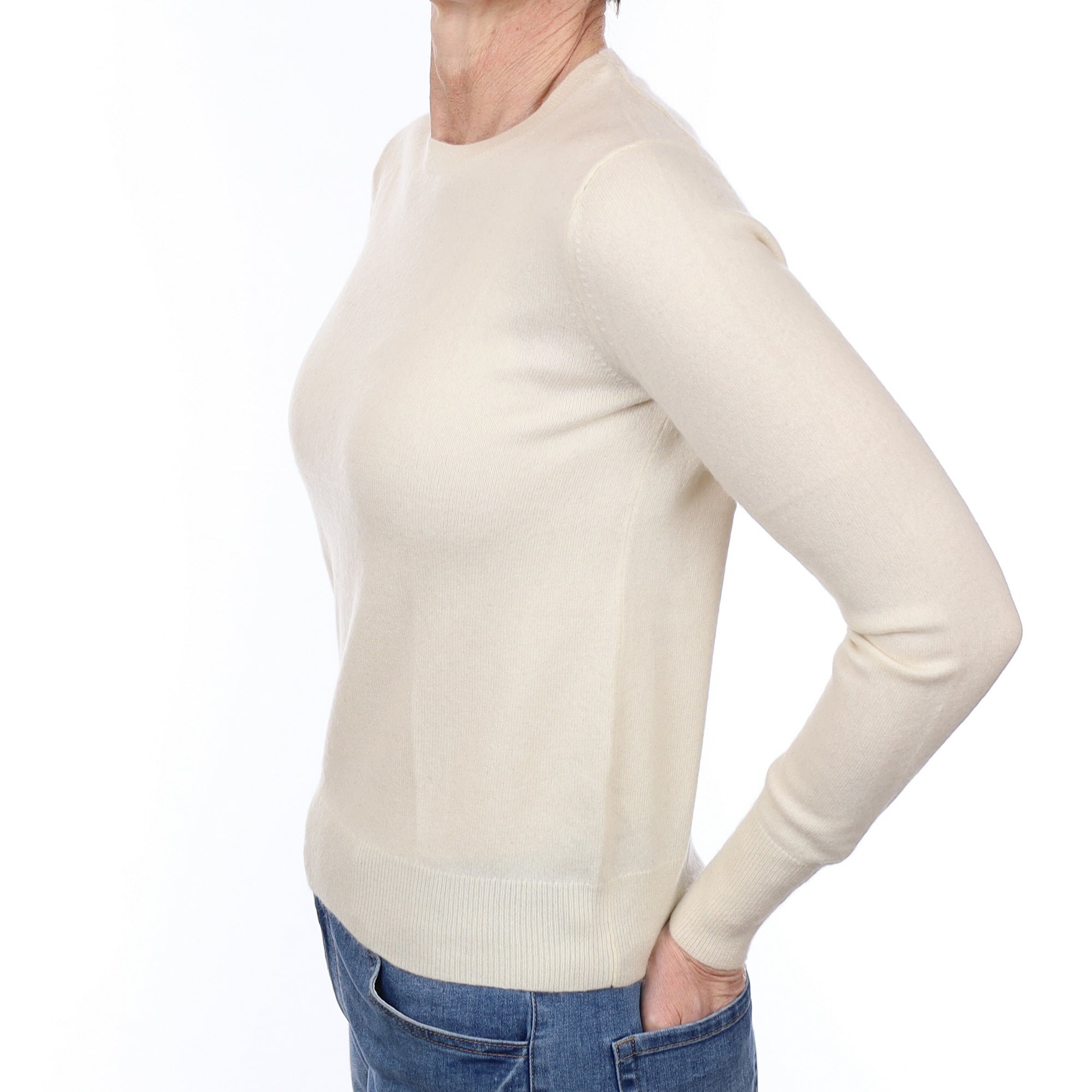 Cream Cashmere Crew Neck Jumper Small