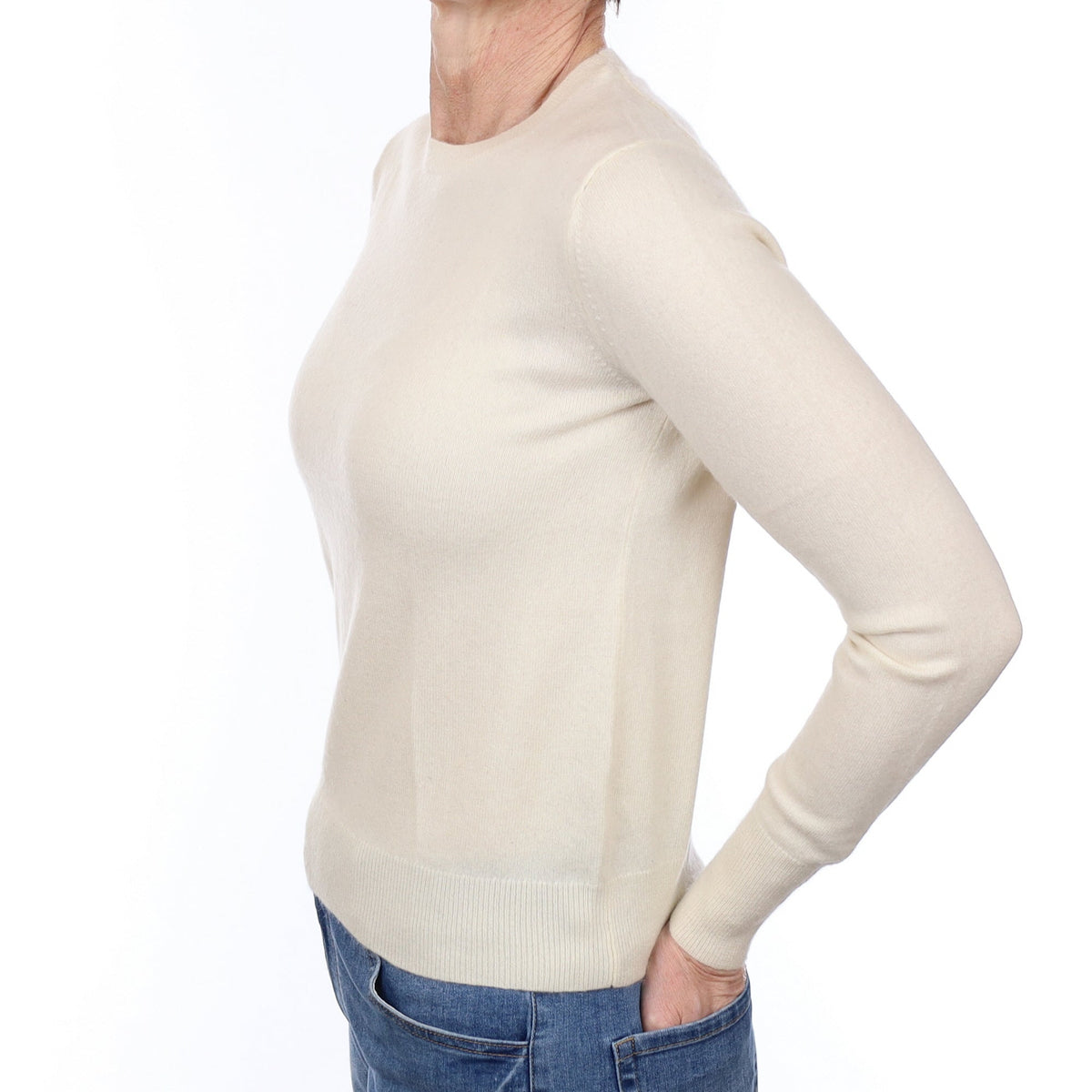 Cream Cashmere Crew Neck Jumper Small
