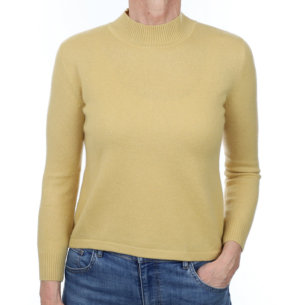 Pale Mustard Cashmere Turtle Neck Jumper Small