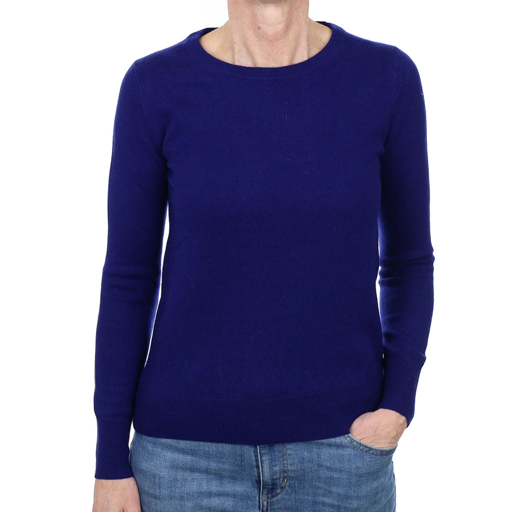 Indigo Blue Cashmere Crew Neck Jumper Small