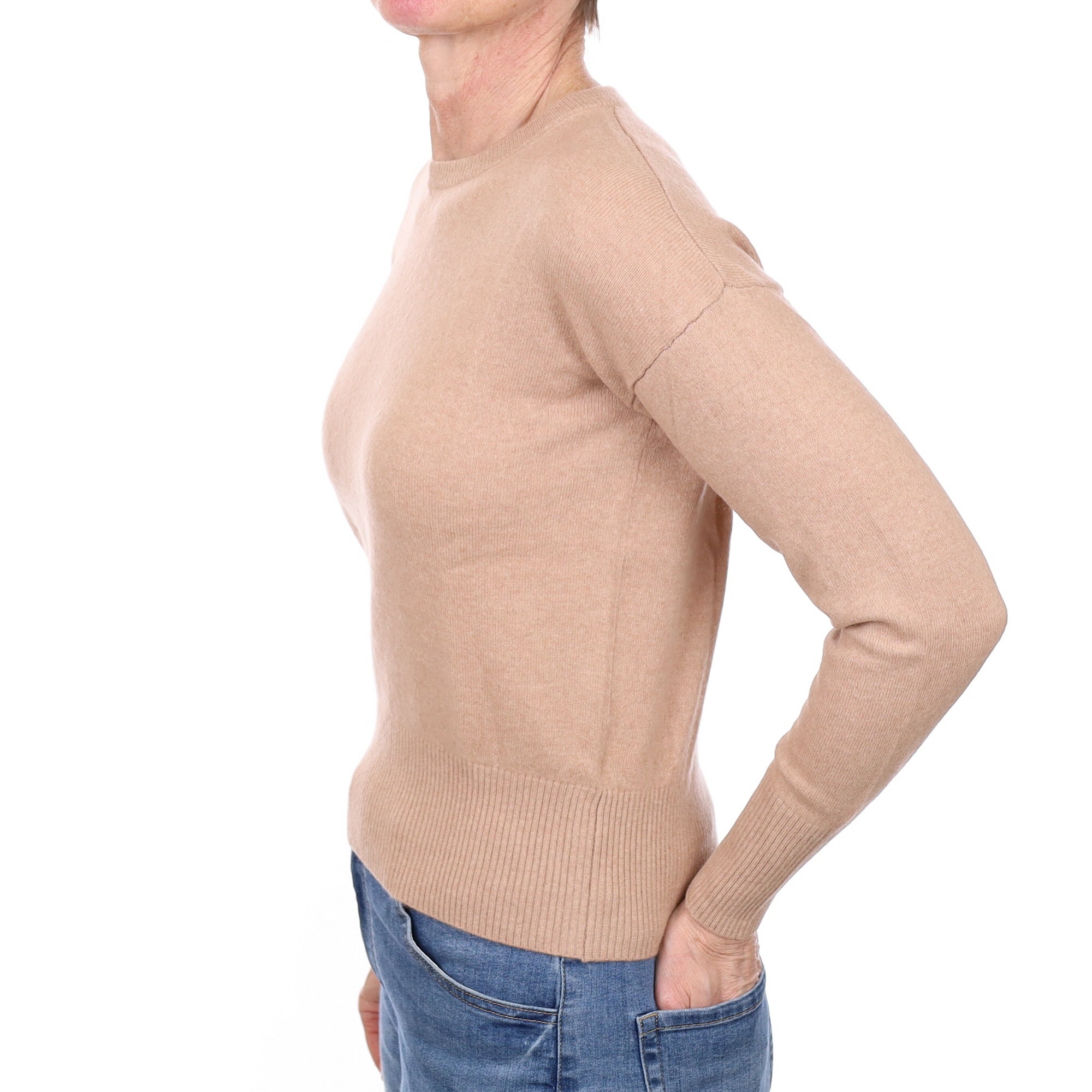Buff Cashmere Crew Neck Jumper Small