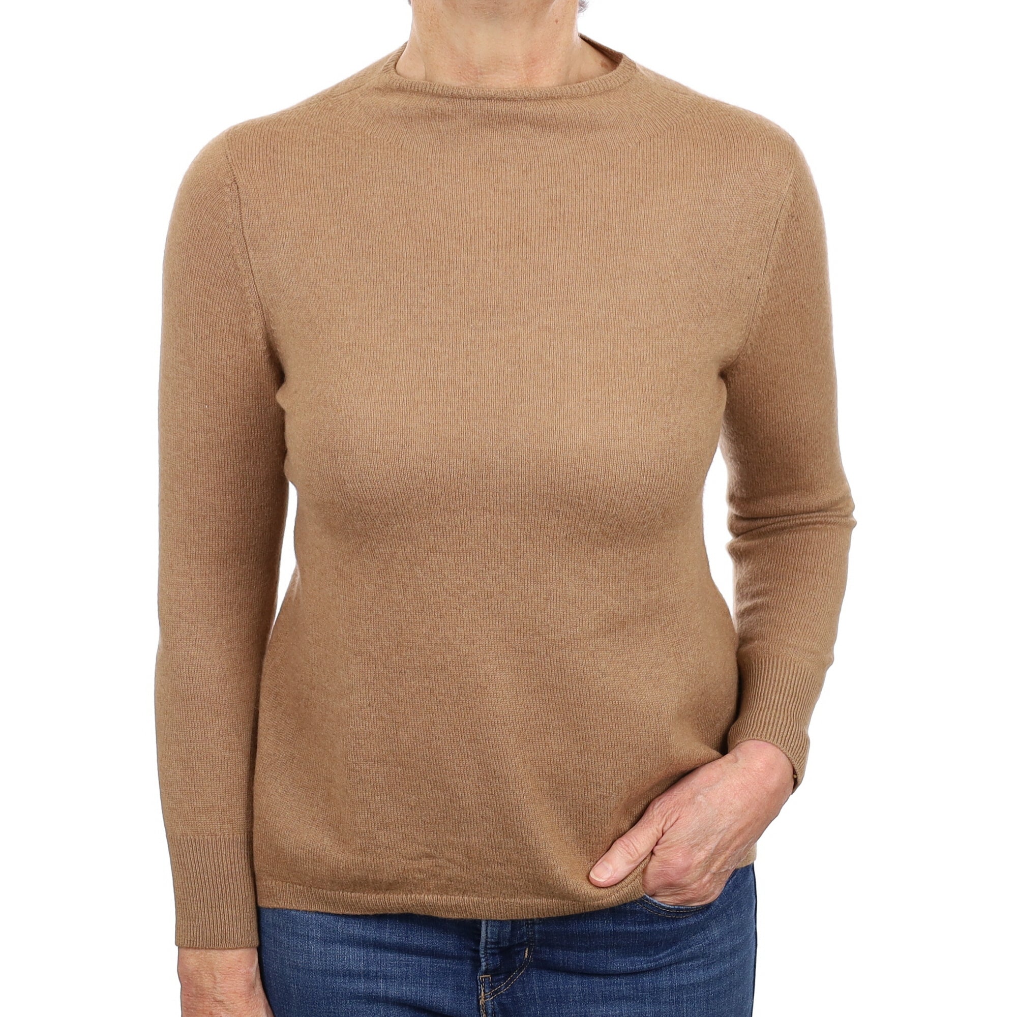 Butterscotch Brown Cashmere Turtle Neck Jumper Medium