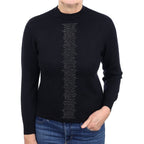 Black Beaded Cashmere Turtle Neck Jumper Medium