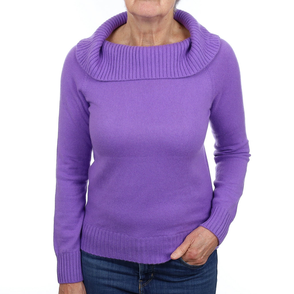 Violet Cashmere Cowl Neck Jumper Medium